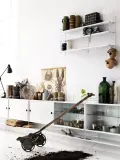 String Furniture Стойка для стеллажа напольная String System из стали с порошковой окраской, ширина 30 см и высота 85 см, белая — фото 3