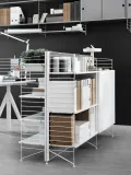 String Furniture Стойка для стеллажа напольная String System из стали с порошковой окраской, ширина 30 см и высота 115 см, белая — фото 4