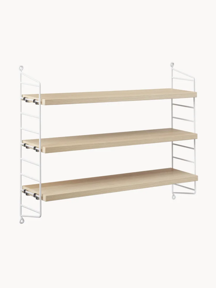 String Furniture Полка String Pocket, Ш 60 × В 50 см, Светлое дерево натуральное