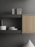 String Furniture Полка настенная металлическая String System, 58х30 см, нагрузка до 25 кг, тёмно-серая — фото 3
