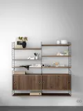 String Furniture Панель настенная String System для стеллажа, сталь с порошковой окраской, 30 x 75 см, чёрная — фото 3