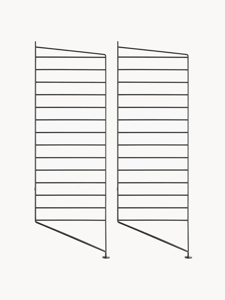 String Furniture Стойка для стеллажа напольная String System из стали с порошковой окраской, ширина 30 см и высота 85 см, чёрная