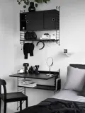 String Furniture Стойка для стеллажа напольная String System из стали с порошковой окраской, ширина 30 см и высота 85 см, чёрная — фото 3