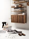 String Furniture Панель настенная String System для стеллажа, сталь с порошковой окраской, 30 x 75 см, светло-бежевая — фото 4