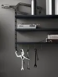 String Furniture Вешалка настенная String System, набор из 5 крючков, Ш 4 × В 8 см, Тёмный серый — фото 3