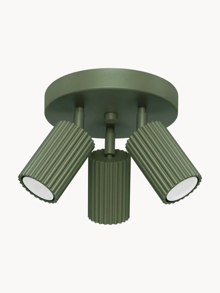 Потолочный светильник Gleam с тремя плафонами, диаметр 20 см, 20 × 18 см, Оливковый зелёный