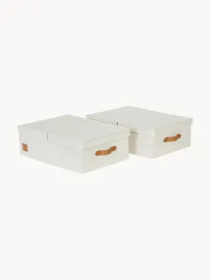 Store It Набор коробок для хранения Premium, 2 предмета, Ш 50 × Д 33 см, Приглушённый белый