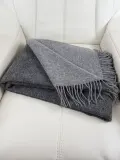 Покрывало шерстяное Double Face, Ш 140 × Д 200 см, Тёмный серый — фото 5