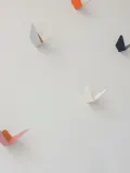 Umage Вешалка настенная Butterflies двойная с полкой для мелочей, МДФ и сталь, 17х9х9 см, оранжевая со светлым деревом — фото 4