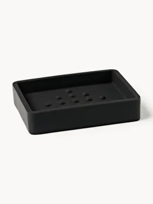 Westwing Collection Мыльница Loa с покрытием софт-тач, Ш 12 × В 3 см, Чёрный