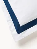 Westwing Collection Пододеяльник Rochelle из египетского хлопка белый с темно-синим — фото 3