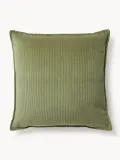 Westwing Collection Подушка декоративная Lennon из вельвета, 70х70 см, Ш 70 × Д 70 см, Оливковый зелёный — фото 7