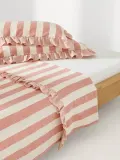 Westwing Collection Простыня Posie коралловая с молочно-белым — фото 1