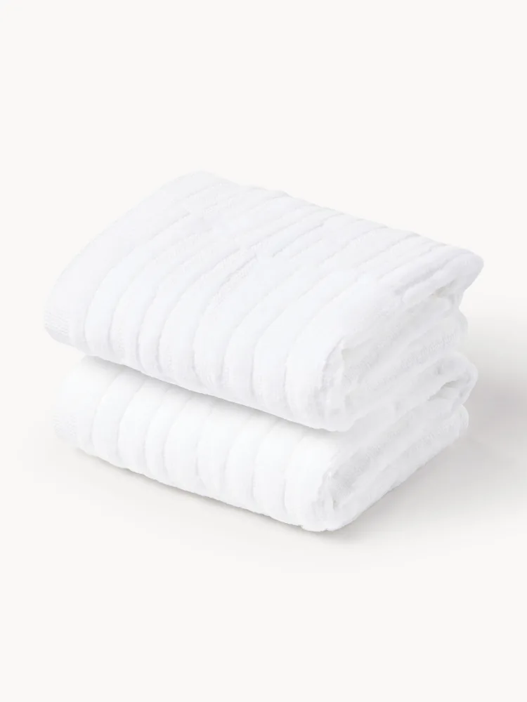 Westwing Collection Полотенце Petra, полотенце для лица, Ш 30 × Д 30 см, 2 шт., Белый