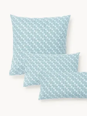Westwing Collection Наволочка Inki из перкаля, Ш 65 × Д 65 см, Светлый синий
