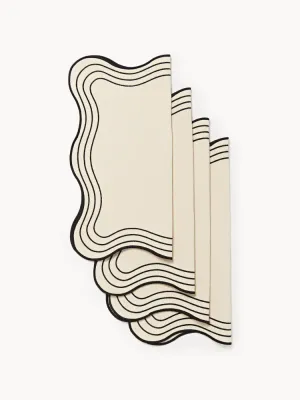 Westwing Collection Салфетки сервировочные хлопковые Joss, 4 шт, Ш 45 × Д 45 см, Светлый бежевый