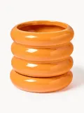 Westwing Collection Кашпо с подставкой Rudi, 12 см, Ø 12 × В 12 см, Оранжевый — фото 1