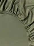 Westwing Collection Простыня Thany на резинке из хлопкового трикотажа, Ш 90 × Д 200 см, В 25 см, Оливковый зелёный — фото 3