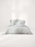 Westwing Collection Пододеяльник Posie из льна с хлопком с оборкой голубой — фото 6