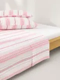 Westwing Collection Простыня перкалевая Hildy, светло-розовая с белым — фото 5