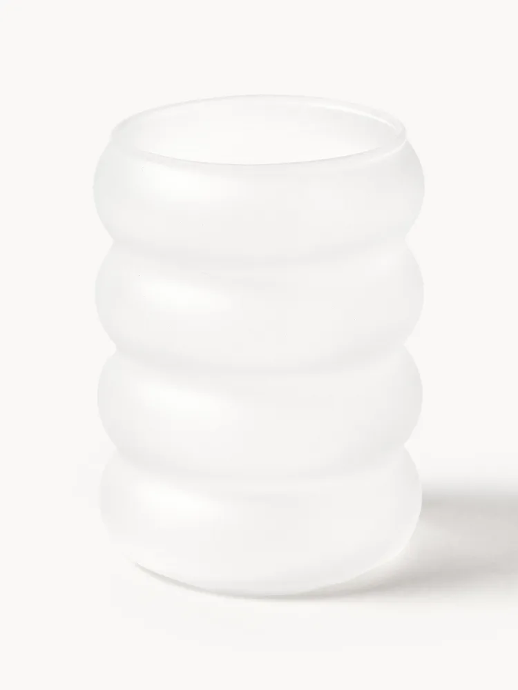 Westwing Collection Набор стаканов Bubbly из боросиликатного стекла, 4 шт., 320 мл, белые матовые, Ø 8 × В 10 см, 320 мл, Белый