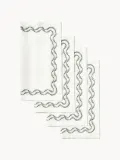 Westwing Collection Салфетки сервировочные льняные Ivy с вышивкой, 4 шт, арт. S35959 — фото 1