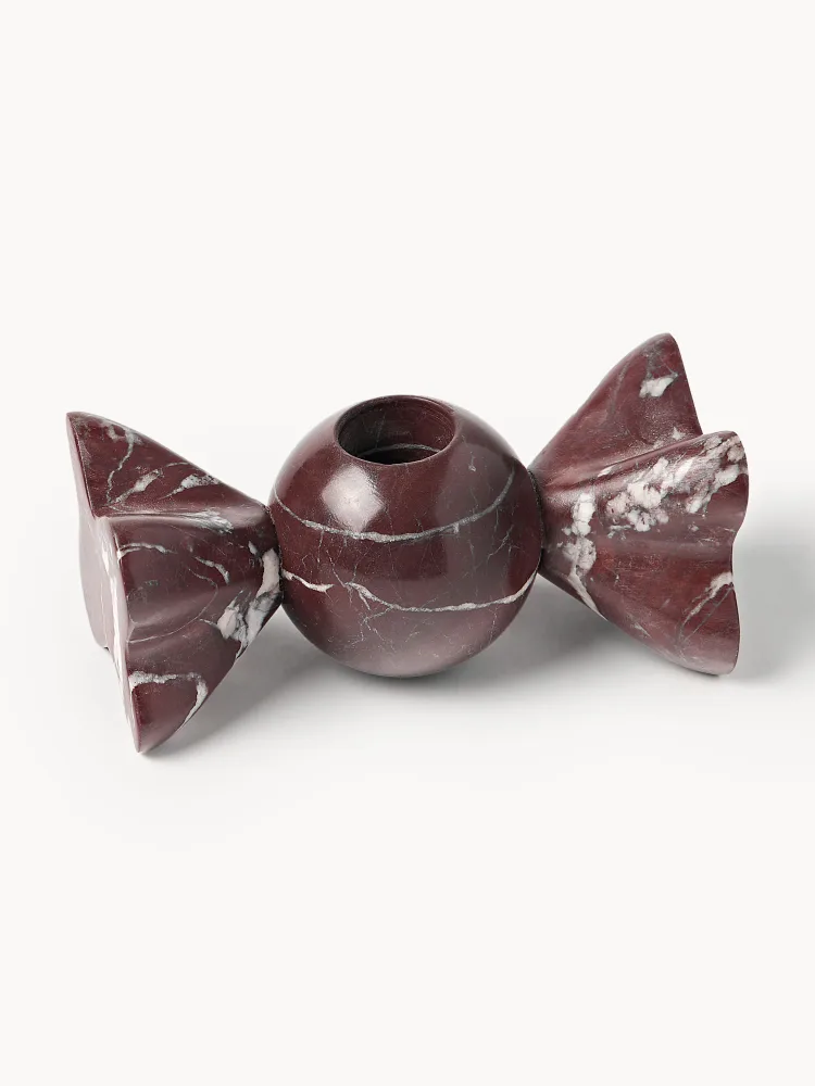 Набор подсвечников Westwing Collection Lexy из мрамора Rosso Levanto, 2 предмета