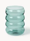 Westwing Collection Набор стаканов Bubbly из боросиликатного стекла, 4 шт., 320 мл, мятно-зелёные, Ø 8 × В 10 см, 320 мл, Мятный зелёный — фото 1
