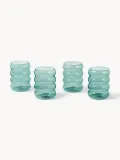 Westwing Collection Набор стаканов Bubbly из боросиликатного стекла, 4 шт., 320 мл, мятно-зелёные, Ø 8 × В 10 см, 320 мл, Мятный зелёный — фото 2