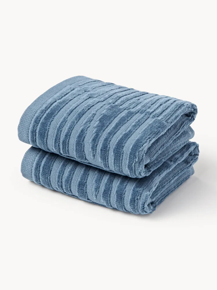 Westwing Collection Полотенце Petra, полотенце для лица, Ш 30 × Д 30 см, 2 шт., Синий