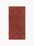 Westwing Collection Комплект велюровых полотенец Petra с геометрическим узором, 3 предм. (гостевое полотенце, полотенце для рук, банное полотенце), Rdzawoczerwony — фото 3