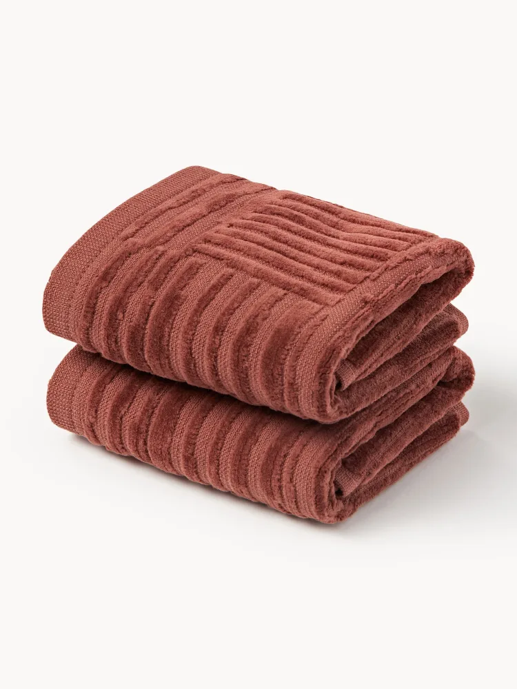 Westwing Collection Полотенце Petra, полотенце для лица, Ш 30 × Д 30 см, 2 шт., Rdzawoczerwony