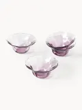 Westwing Collection Набор мисочек из выдувного стекла Tulya, 4 предмета, Ø 12 × В 6 см, Тёмный фиолетовый — фото 3