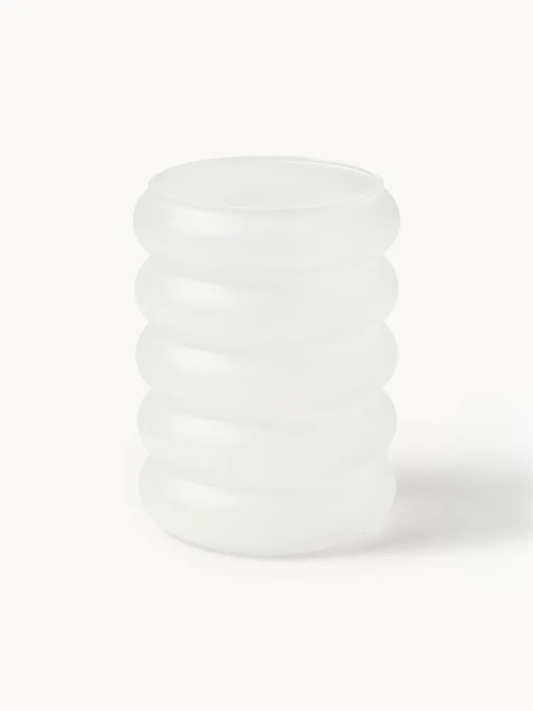 Westwing Collection Набор бокалов Bubbly из боросиликатного стекла, 4 шт., 580 мл, белые матовые