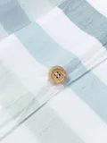 Westwing Collection Пододеяльник Harriet из стираного хлопка в полоску серо-голубой — фото 3