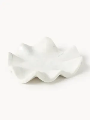 Westwing Collection Поднос декоративный из мрамора Gaia, диаметр 20 см, Ø 20 × В 5 см, Белый мрамор