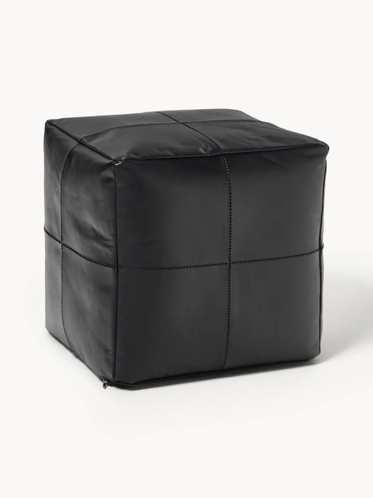 Westwing Collection Пуф Raven из натуральной кожи