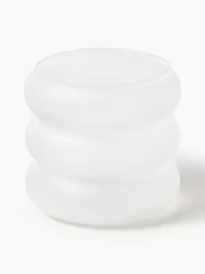 Westwing Collection Набор стаканов Bubbly из боросиликатного стекла, 4 шт., 320 мл, белые матовые, Ø 8 × В 8 см, 250 мл, Белый