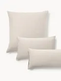 Westwing Collection Наволочка Wanda из хлопковой фланели в ёлочку, бежевая — фото 1