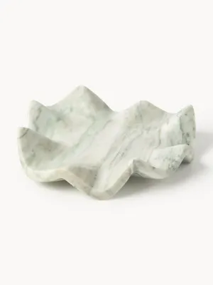 Westwing Collection Поднос декоративный из мрамора Gaia, диаметр 20 см, Ø 20 × В 5 см, Шалфейный зелёный мрамор