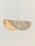 Westwing Collection Светильник подвесной Kenzie с тканевым абажуром, бежевый — фото 7