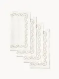 Westwing Collection Салфетки сервировочные льняные Ivy с вышивкой, 4 шт, арт. S65775 — фото 1