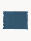 Westwing Collection Комплект подкладок с бахромой Bodo, 2 шт, Ш 40 × Д 50 см, Тёмный синий — фото 1