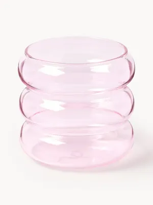 Westwing Collection Набор стаканов Bubbly из боросиликатного стекла, 4 шт., 320 мл, светло-розовые, Ø 8 × В 8 см, 250 мл, Светлый розовый
