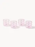 Westwing Collection Набор стаканов Bubbly из боросиликатного стекла, 4 шт., 320 мл, светло-розовые, Ø 8 × В 8 см, 250 мл, Светлый розовый — фото 2