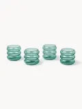 Westwing Collection Набор стаканов Bubbly из боросиликатного стекла, 4 шт., 320 мл, мятно-зелёные, Ø 8 × В 8 см, 250 мл, Мятный зелёный — фото 2