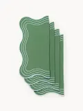 Westwing Collection Салфетки сервировочные хлопковые Joss, 4 шт, Ш 45 × Д 45 см, Зелёный — фото 1