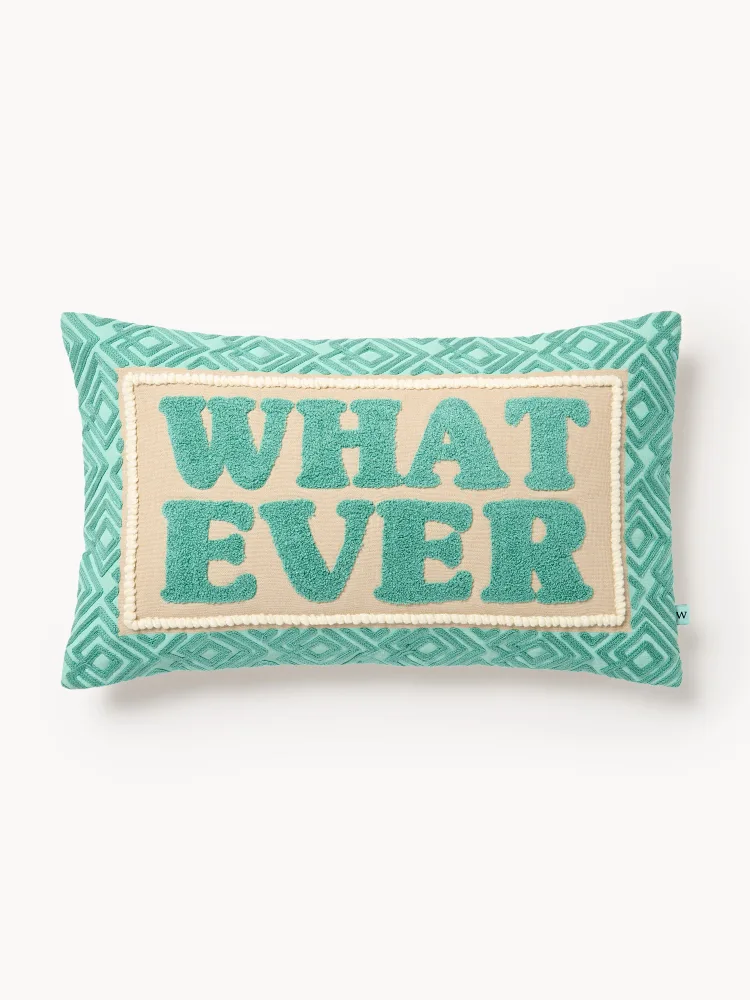 Westwing Collection Наволочка декоративная Whatever, Ш 30 × Д 50 см, Бирюзовый зелёный