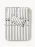 Westwing Collection Простыня Posie светло-голубая с молочно-белым — фото 4