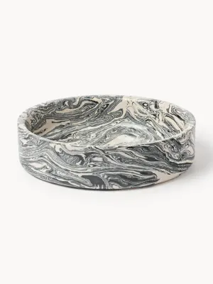 Миска для подачи Elara Westwing Collection, композитный мрамор, чёрно-белая, 28 см